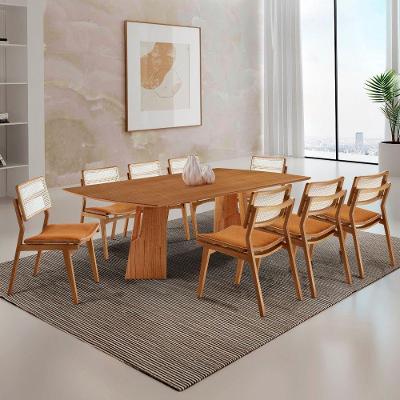 Sala De Jantar Mesa Florida Tampo Laminado Barril 8 Cadeiras Star Caramelo/imbuia Nat/cinam Imbuia