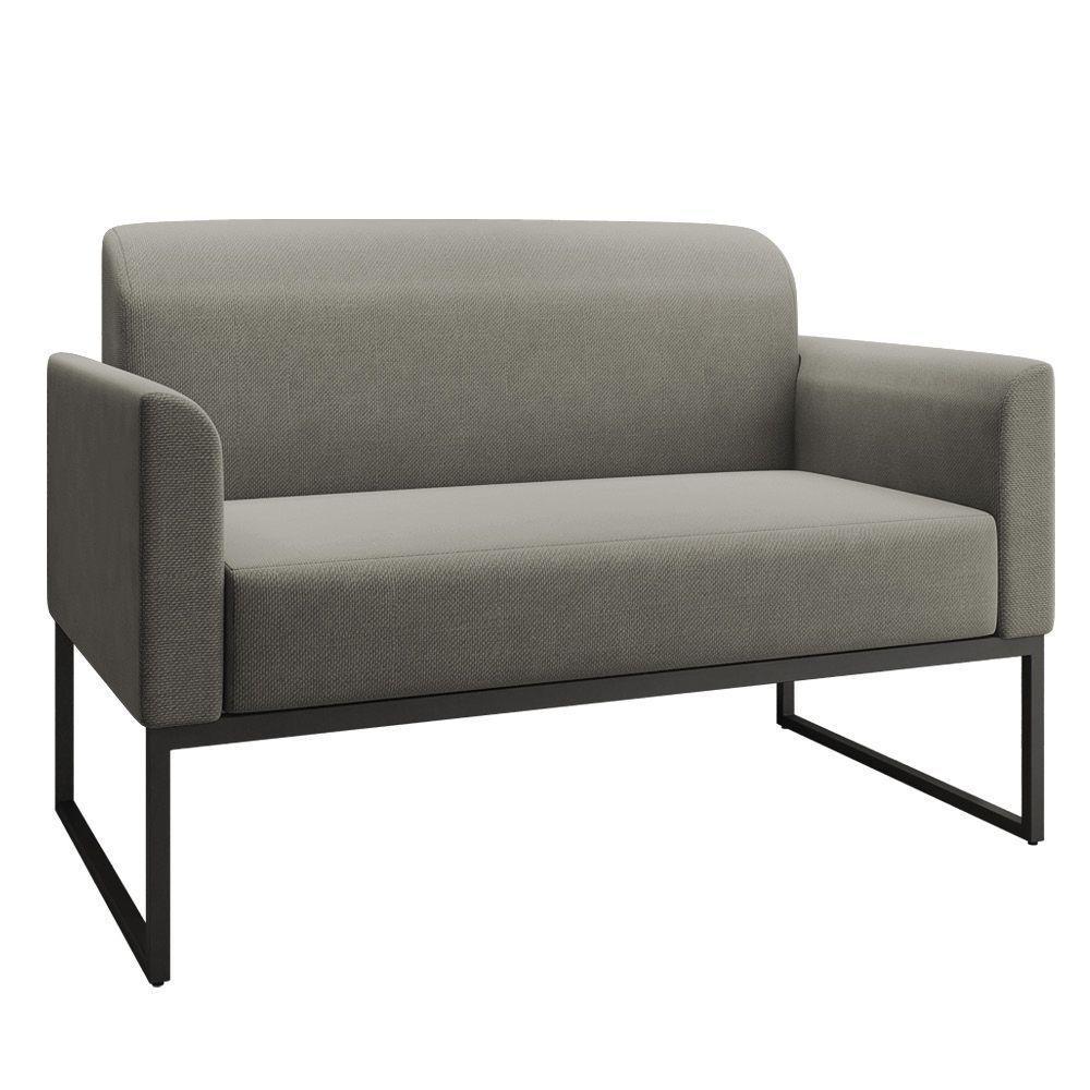 Namoradeira 02 Lugares Linho Preto Cor Grafite - 1