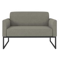 Namoradeira 02 Lugares Linho Preto Cor Grafite