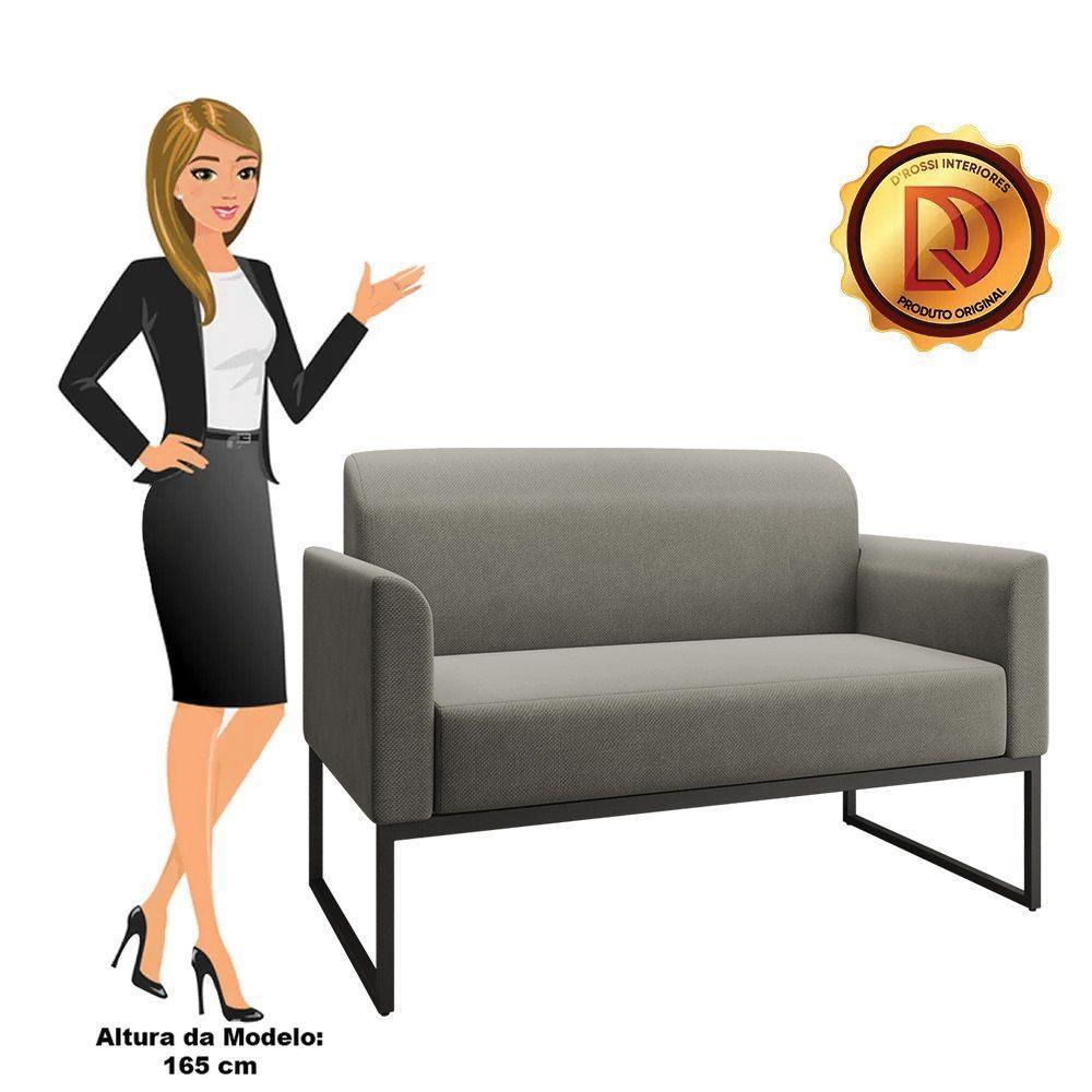 Namoradeira 02 Lugares Linho Grafite Preto - 2