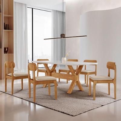 Sala De Jantar Mesa Star Tampo Laqueado E 6 Cadeiras Veludo Creme /laq Off/cinam. Imbuia