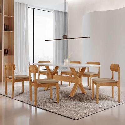 Sala De Jantar Mesa Star Tampo Laqueado E 6 Cadeiras Turim/laq Off/cinam. Imbuia