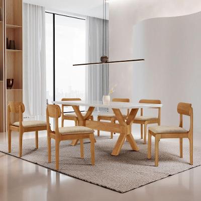 Sala De Jantar Mesa Star Tampo Laqueado E 6 Cadeiras Milano/laq Off/cinam. Imbuia