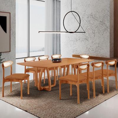 Sala De Jantar Mesa Flora 240cm Tampo Laminado 8 Cad Noronha Star Caramelo/imbuia Nat/cinam Imbuia