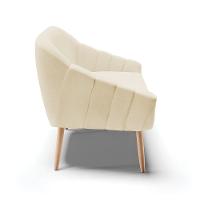 Namoradeira 02 Lugares Linho Bege A19 Pés Palito Natural - 6