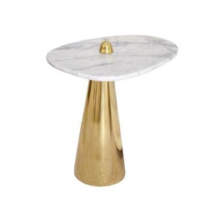 Mesa Cone Lateral Aurea 51cm Dourado E Mamore Branco Extra