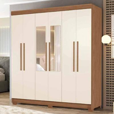 Guarda Roupa Casal 6 Portas Toledo Santos Andirá Jatobá E Areia