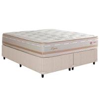 Cama Box Queen: Colchão Molas Herval Maxspring Lyon + Base CRC Courano Clean(158x198) - 1