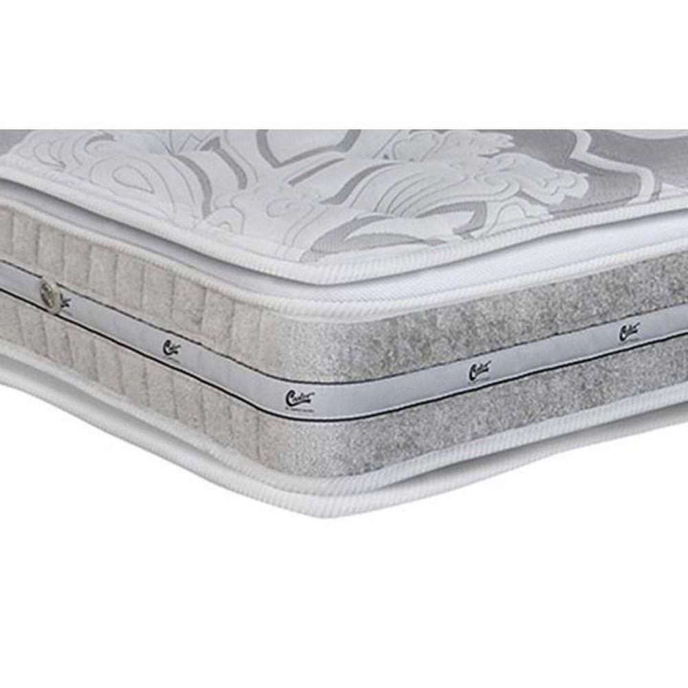Cama Box Queen: Colchão Molas Ensacadas Castor Pocket Super Luxo Látex SLX + Base CRC Suede Gray(158x198) - 4