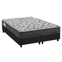 Cama Box Queen: Colchão Espuma Ortobom D33/EP ISO 100 Ultra Firme + Base CRC Suede Gray(158x198) - 1