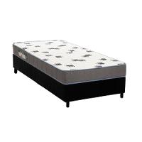 Cama Box Solteiro: Colchão Espuma D33 Ortobom Light Saúde + Base CRC Suede Black(88x188) - 1