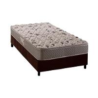 Cama Box Solteiro: Colchão Anatômico Herval Ag65 Fort + Base Crc Suede Brown(88X188) - 1