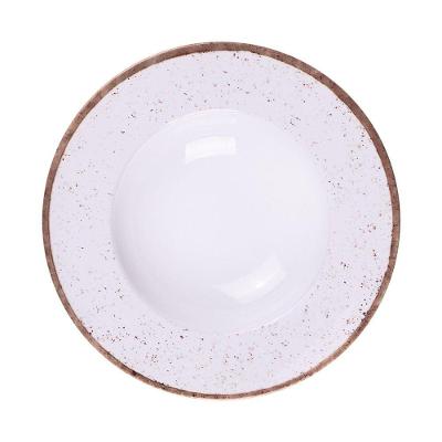 Prato Pasta Tramontina Rústico Marrom Porcelana 27cm Tramontina