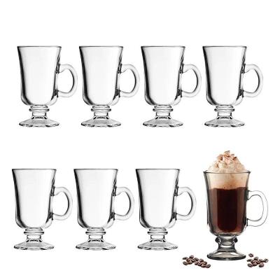 Jogo 8 Xícara Para Cappuccino E Café Caneca Irish Irlandesa Vidro Transparente 114ml Haüskraft