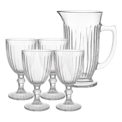 Jogo De Taças Com Jarra De Vidro 5 Peças 320ml 1l Transparente Melina Premium Haüskraft