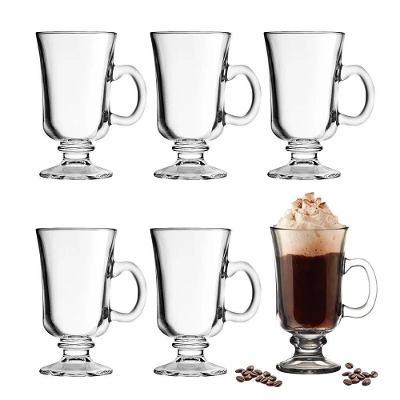 Jogo 6 Xícara Para Cappuccino E Café Caneca Irish Irlandesa Vidro Transparente 114ml Haüskraft