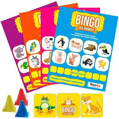 Bingo Dos Animais Para Até 4 Crianças 66 Peças