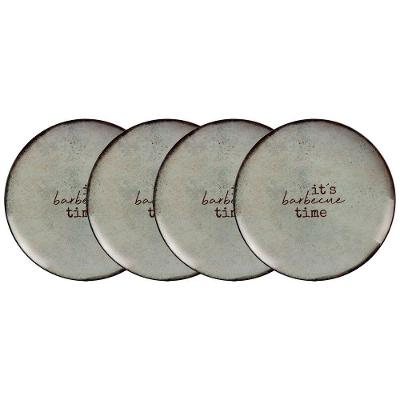 Kit Prato Raso Tramontina Churrasco Rustic Porcelana 28cm 4 Peças Tramontina