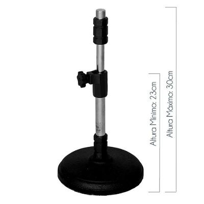 Suporte De Mesa Para Microfone Fixo Cromado C/reg Ps-02 Cr
