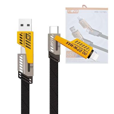 Cabo De Dados 4 Em 1 (usb/2x Tpc/lightning) Pd 27w / 65w