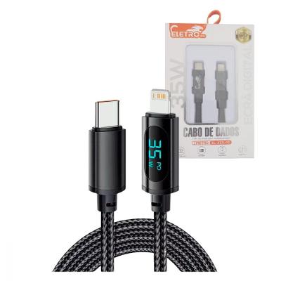 Cabo De Dados 35w Tipo-c / Lightning Indicador Digital