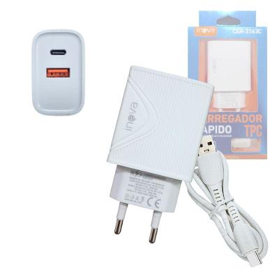 Carregador Completo Rápido 40w Usb / Tipo-c De 1 Metro