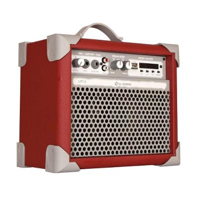 Caixa De Som Amplificada Multiuso Up!5 Deep Red Fm/usb/bt