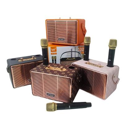 Caixa De Som Karaokê Sem Fio Bluetooth Com 02 Microfones