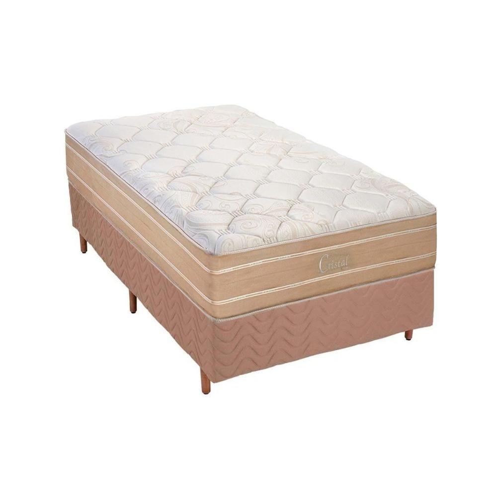 Cama Box Solteiro: Colchão Molas MasterPocket Ensacadas Polar   Cristal + Base CRC Rústico Bege(88x188) - 1