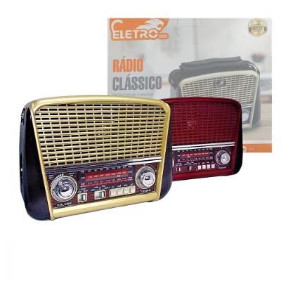 Rádio Retro 3w Bluetooth 5.1 Com Lanterna Eletromex