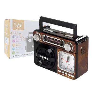Radio Retrô Portátil Bluetooth Com Relógio Analógico