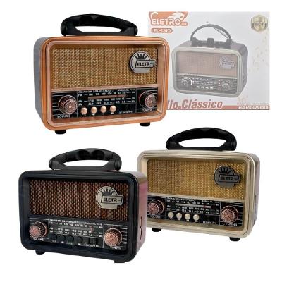 Rádio Retro 3w Bluetooth 5.1 Com Lanterna Eletromex