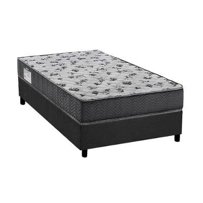 Cama Box Solteiro: Colchão Espuma Ortobom D33/EP ISO 100 Ultra Firme + Base CRC Suede Gray(88x188)
