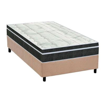 Cama Box Solteiro: Colchão Molas Bonnel Orthoflex Venezia + Base Crc Suede Clean(88X188)