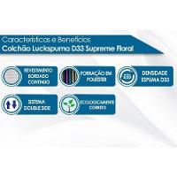 Cama Box Baú Casal: Colchão D33 Luckspuma Supreme Floral Pró Saúde Duplo + Base White(138X188) - 2