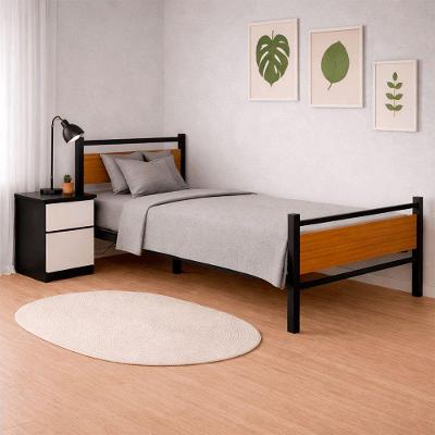 Cama Juvenil Solteiro Lilly Com Colchão Solteiro 88cm Klm Preto/canela