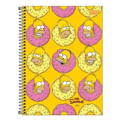 Caderno Espiral Universitário Simpsons Donuts Homer 16 Matérias - Tilibra