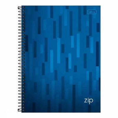 Caderno Espiral Universitário Zip Listras 10 Matérias Azul - Tilibra