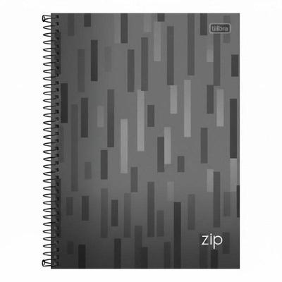 Caderno Espiral Universitário Zip Listras 10 Matérias Cinza - Tilibra