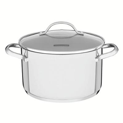 Caçarola Funda Tramontina Una Em Aço Inox Com Fundo Triplo E Tampa De Vidro 16 Cm 1,8 L 62284160