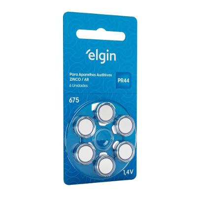 Pilha Auditiva Elgin Tamanho 675 Pr44 1,4v Com 6 Unidades