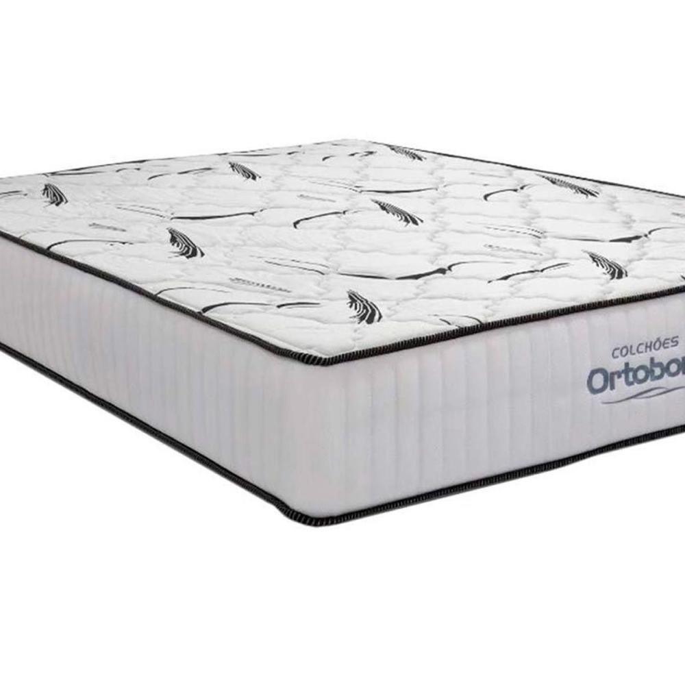 Cama Box Baú c/Auxiliar Solteiro: Colchão Espuma Ortobom D45 Highfoam + Base CRC Courano White(88x188) - 3
