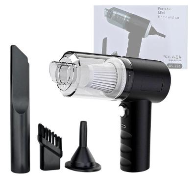 Mini Aspirador Portátil 3 em 1 sem Fio Modelo AS-228 com Filtro para Limpeza Preto