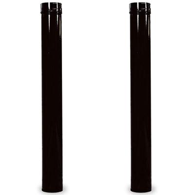 Kit 2 Canos Para Chaminé Venax Esmaltado Preto 1m 110 Mm 7585