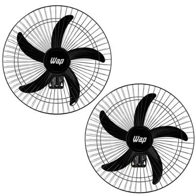 Kit 2 Ventilador De Parede Wap Rajada Pro60 Turbo 5 Pás Bivolt