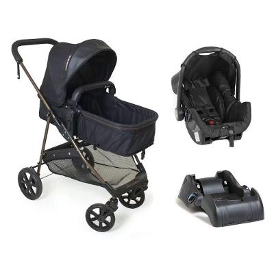 Travel System Galzerano Napoli 1452 Com Base Para Carro Trio Preto E Cobre