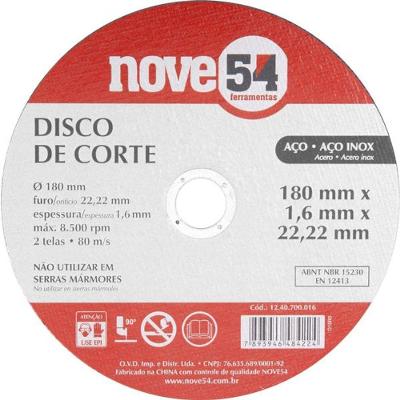 Disco De Corte 180,0x1,6x22,23 2 Telas Dcn - Nove54