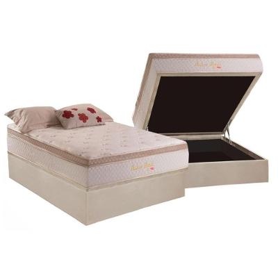 Cama Box Baú Casal: Colchão Molas MasterPocket Ensacadas Herval   Pallace Bambu Plus + Base CRC Suede Clean(138x188)