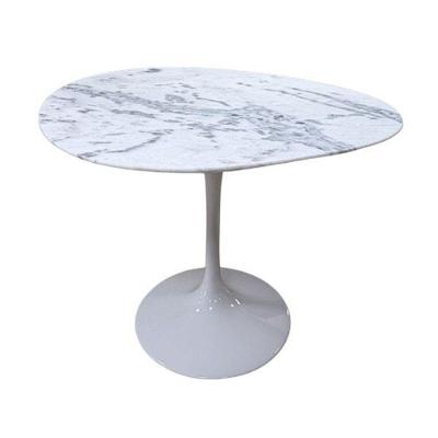 Mesa De Jantar Sol Saarinen Orgânica E Marmore Branco Extra 120x110cm