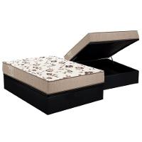 Cama Box Baú Casal: Colchão Espuma Ortobom D28 Physical Mega Resistente + Base Black(138X188) - 1